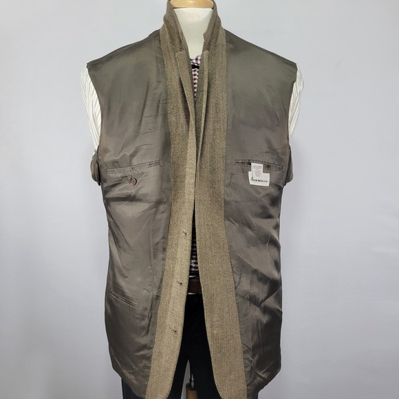 Eddie Bauer Men's Sport Coat Blazer Three Button‎ Brown Herringbone Wool 46L - Picture 15 of 16